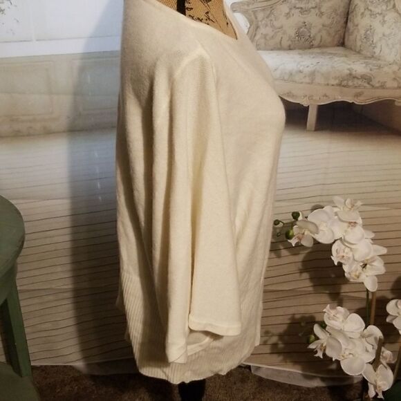 Lane Bryant cream bell sleeve blouse - Picture 3 of 6